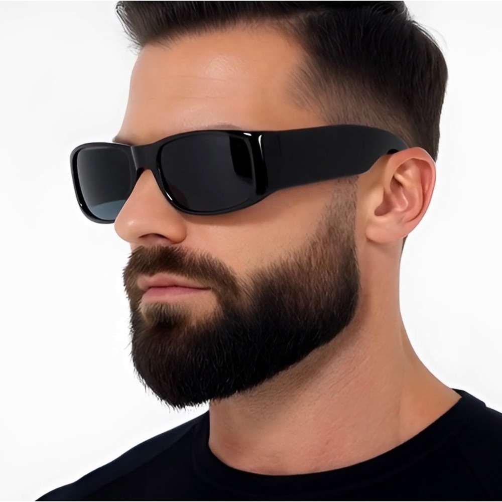 Black Rectangular Sunglasses Mens Fashion Driving Sun Glasses UV400 Classic New
